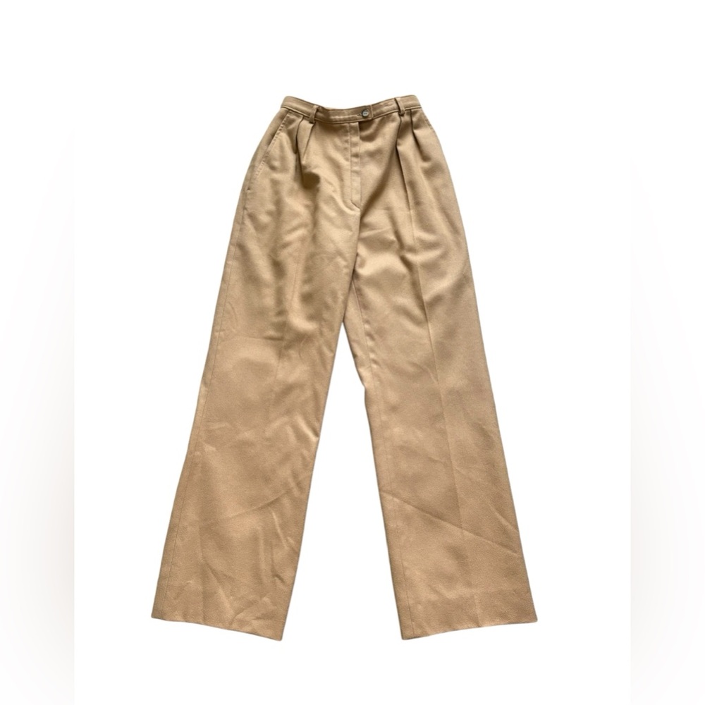 Pendleton Petite Wool Pants Size 6‎ High Waist Wide Leg Camel 100% Virgin Wool